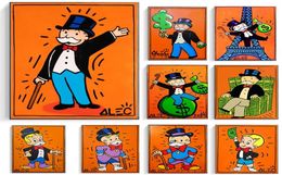 Cartoon Gentleman Rich Man Alec Monopoly Posters and Prints Canvas Paintings Wall Art Pictures for Living Room Home Decoration Cua8150974