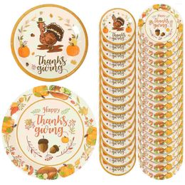Disposable Dinnerware 32 Pcs Cake Pan Thanksgiving Dinner Plate Fall Paper Party Accessories Plates