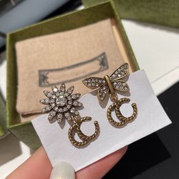 G stud earrings Luxury Gold Strawberries Stud Earrings Designer For Women Hoop Earrings Stud Letter g Earrings Jewellery Bow G interlocking stud earrings
