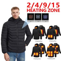 Men's Down Parkas USB Heating Jackets Men Winter Warm Heated Parkas 21 Zones Electric Heated Jacket Waterproof Washable Warm Jacket Coat Plus Size 231110