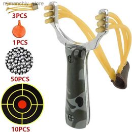 Hunting Slingshots Professional Outdoor Shooting Hunting Slingsshot Aluminium Alloy Card Ball Slingshot Camouflage Bow Parent-child Sports Fun Toys Q231110