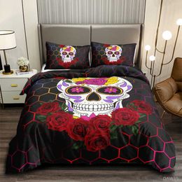 Skeleton Rose Three Pieces 3D Digital Printing Three Sets Of Four Quilt Sets