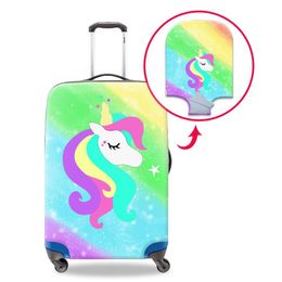 Rainbow Cartoon Unicorn Printing Luggage Cover For 18-30 Inch Case Women's Elastic Suitcase Protective Covers Ladies Dust Tra2828