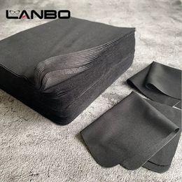 Lens Clothes LANBO 100 pcs High quality black Colour 15*17cm Microfiber Glasses Cleaning Cloth For Lens Phone Screen Cleaning Wipes 231109