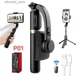 Selfie Monopods 1 axis P01 Phone stabilizer Smart Anti-shake Bluetooth Q10 Mini Selfie stick Multi-function hiding all-in-one built-in tripod Q231110