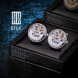 Cuff Links KFLK Jewellery Shirts Cufflinks for Men's Brand Movement Mechanical Big Cuff links Buttons Male High Quality guests 231109