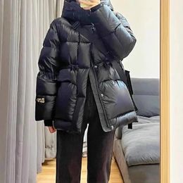 Women's Down Parkas ABRINI Women Pocket Zipper Cardigan Jacket Thickened Warm Thermal Coat Fall Winter Casual Cottonpadded 2023 231109