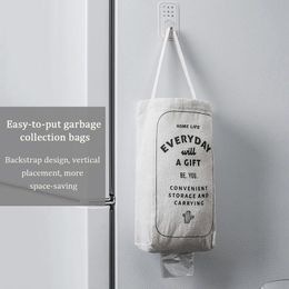 Storage Bags Linen Hanging Garbage Bag Organizer Environmental Portable Plastic Holder Dispenser Reusable Trash Kitchen AccessoriesStorage