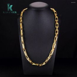 Chains Men Chain Necklace Gold Filled 9MM Long Box Link For Woman Male Jewellery Party Performance Costume Men's