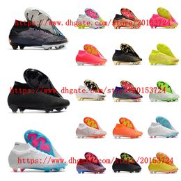 Soccer shoes Mercurial Superfly IX Elite FG cleats Mens Football Boots Leather Trainers sports