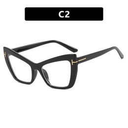 T Shape Cat Eye Glasses Frame Anti Blue Ray Plain Womens Fashion Ins Personality