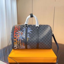 luxurys Design Bags Women Duffel Bags Palm Tree Grid Handbags Lovers Shoulder Bags Totes Keepall 50 Totes Airport Luggage Travel Bag Mens Gym Bag Fitness Bags