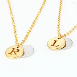 Pendant Necklaces Letter Design Capital Initial Necklace Women Jewellery Gold&Silver Colour Stainless Steel Alphabet