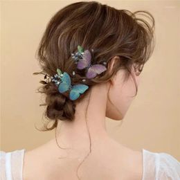 Hair Clips Elegance Exquisite Embroidery Butterfly Hairpin Accessories Women Retro Duck Beak Clip Headdress Girl Jewellery Holiday Gift