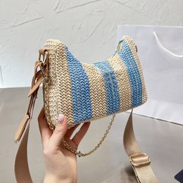 Summer Straw Bag Fashion Beach Shoulder Bags Top Designer 3 Pcs Set Crossbody Travel Luxury Handbags Knitting 4 Colours Fashion Cross Body High-Quality