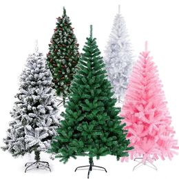 Christmas Decorations 456ft Artificial Pine Tree Xmas Holiday Year Decoration with Sturdy Metal Stand White Pink Crismas 231110