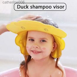 Shower Caps Baby Washing Hat Toddler Bath Shower Cap Children Soft Adjustable Visor Ears Protection Hair Care Infant Shampoo Cap Head CoverL231110