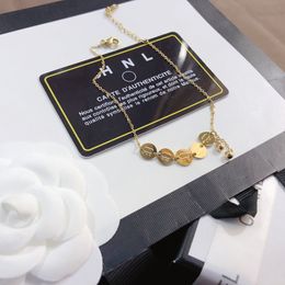 Dessinger Ankänen für Frauen Gold Coin Sommer Edelstahl Anhänger Kettenbein Schmuck Modezubehör Geschenk 20-25 cm Verstellbarer Trendy