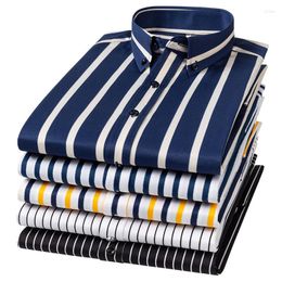 Men's Dress Shirts Stripe For Men Clothing Camisa Masculina Blusas Ropa Camisas De Hombre Chemise Homme Fashion Long Sleeve Blouses Roupas