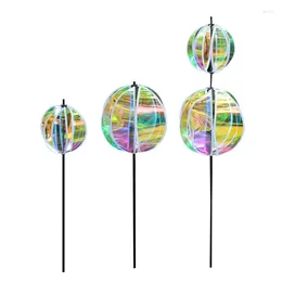Garden Decorations Reflective Pinwheels With Stakes Bird Repellents SparklysPinwheel Windmill Protect Plant Flower Decoration