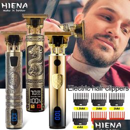 2022 Vintage T9 Hair Trimmer Hine Cordless Cutter Finishing Hines Beard Clipper For Men Electric Shaver Usb Razor Man Also Pets Hom Dhfuy