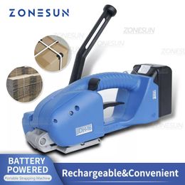 ZONESUN ZS-PSJDH16 Industrial Equipment Semi Automatic Strapping Tool Handheld Portable Pallet Box Wrapping Packing PET PP Strips Lithium Battery