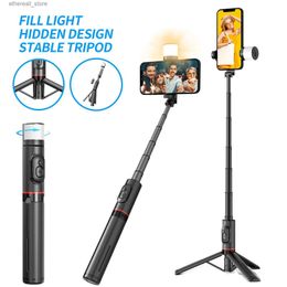 Selfie Monopods Selfie Stick Tripod with Light Tripod with Remote Wireless Foldable Portable Phone Stand Holder Mini Phone Tripod for Smartphone Q231110