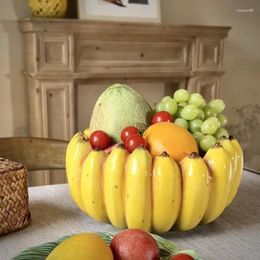 Plates Creative Banana Styling Ceramic Fruit Bowl Large Salad Snack Candy Household Home Decoration Accessories