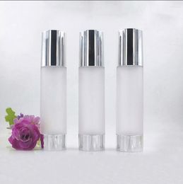Storage Bottles 100ML Plastic Airless Bottle Shiny Silver Lid Bottom Lotion/emulsion/toner/serum/liquid Foundation Skin Care Cosmetic
