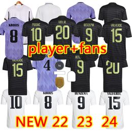 22 23 24 BENZEMA reAL mADRIds Soccer Jerseys MODRIC KROOS camiseta 2023 VINI JR RODRYGO CAMAVINGA TCHOUAMENI men football shirt camiseta de futbol fan Player Version