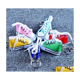 Keychains Lanyards Luxury Creative Canvas Shoes Designer Key Chain Cell Phone Charms Sneaker Handbag Pendant Keyring Keychain For Dhhqe