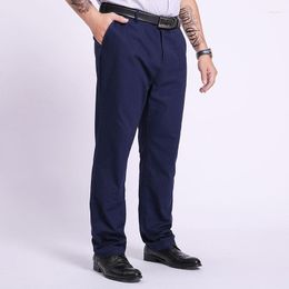 Men's Pants Boutique Men's Large Size 38-52 Stretch Fashion Solid Color Casual Business Straight Loose Fat Guy Trousers