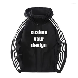 Men's Jackets Autumn Customised Sweatshirt Long Sleeve Shirt Black Lightweight Zipper Striped Jacket Men's/Women's College Street We