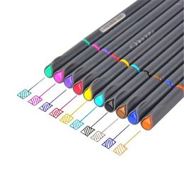 Fineliner Colour Pen Set 0.38mm Coloured Fine Line Point Assorted Colours 10-Count