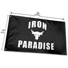 Banner Flags Iron Paradise 3X5Ft 100D Polyester Printing Sports Team School Club Indoor Outdoor Drop Delivery Home Garden Festive Pa Dhxcg