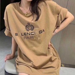 Luxury Designer women t shirt High Edition 2023 Summer Family Maisui Crown Print OS Loose Sleeve T-Shirt