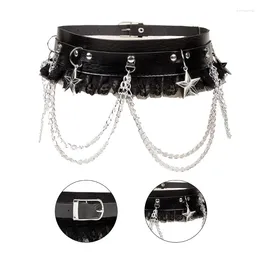 Belts Girl Belt Cowgirl Wide Waist Punk Chain For Jeans Dresse Club Bar Drop