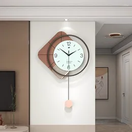 Wall Clocks Art Metal Sticker Number Pendulum Modern Design Simple Square Living Room Wanddecoratie Minimalist Decor