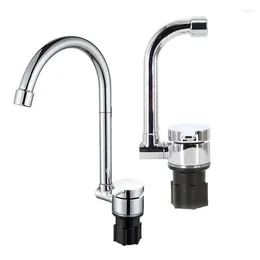 Kitchen Faucets 360 Degree Swivel RV Faucet Horizontal Rotation Folding Single Handle Control Boating Equipment For Bar Yacht