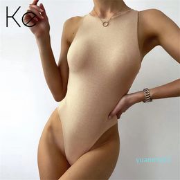 Gym Clothing KE European And American Women's Hollow Halter Round Neck One-piece Solid Color Slim Sexy Top Women