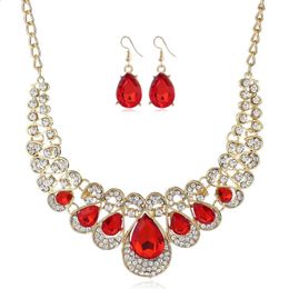 Wedding Jewelry Sets ADOLPH Vintage Crystal Drop Choker Necklace With Stud Earring Vintage Wedding Jewelry Set Statement Accessories Bijoux AHT22 231109