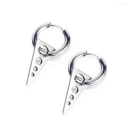 Stud Earrings Arrival Retro Versatile Triangle Circle Earring Stainless Steel For Man Gift Not Fade Drop