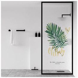 Window Stickers Green Plant Decorative Glue-free Electrostatic Glass Film Sticker Grille Bathroom Opaque Privacy