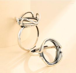 Cluster Rings 15 18mm 925 STERLING SILVER Women Semi Mount Bases Blanks Base Blank Pad Ring Setting Wedding Jewellery Findings Diy A5890