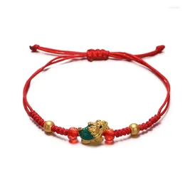 Charm Bracelets Lucky Red Rope Zodiac Dragon Bracelet For Women Handmade Jade Beaded Men Fortune Jewelry Gifts Year 2024