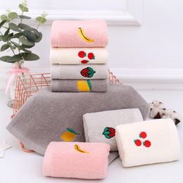 Towel Cotton Children Soft Plush Bath Baby Cute Fruit Face Comfortable Bathing For Bathroom Random 4 Colour