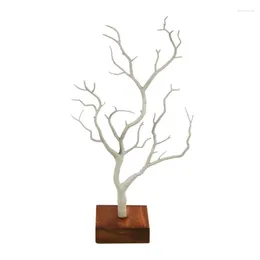 Jewellery Pouches Stand Tree Small Holder Necklace Rack Display Tower With Wooden Base For Earring