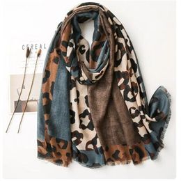 luxury brown ladies wild leopard scarf female long scarf shawl thin brown fashionable scarf long shawl GC2462