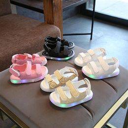 First Walkers Infant anti slip toddler sandals Children's Led Glow Girls Glow Boys Glow Soles 230410