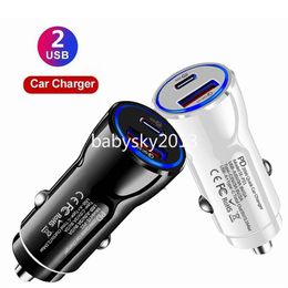 38W Fast Quick Charging PD USB C Car Chargers Universal Dual Ports QC3.0 Cigarette lighter Socket charger For Ipad Iphone 11 12 13 14 15 Pro Max Tablet PC B1